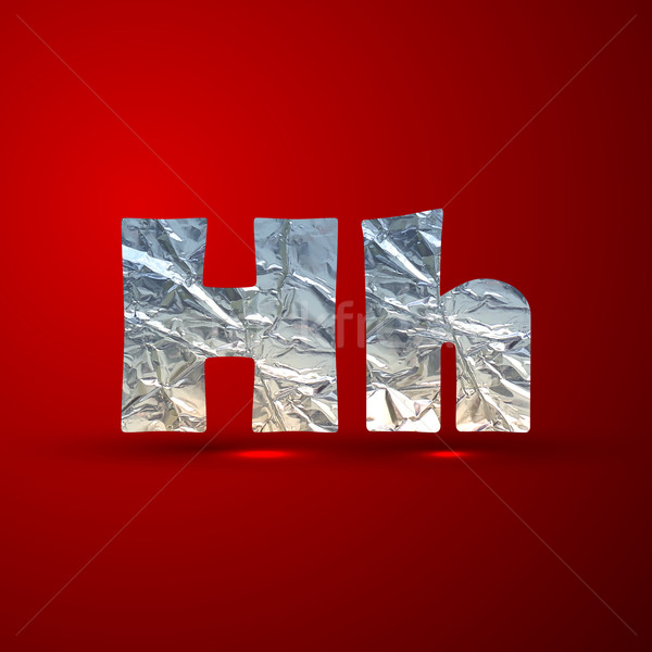 Vecteur aluminium argent lettres lettre h Photo stock © maximmmmum