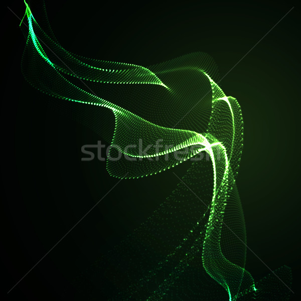 3D illuminated neon digital wave Stock photo © maximmmmum