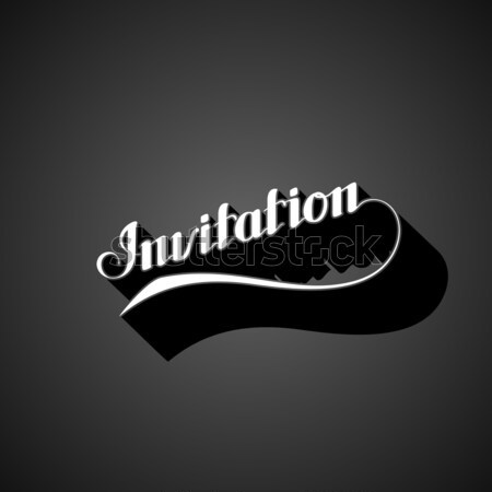 vector typographic illustration of handwritten Invitation retro label. lettering composition  Stock photo © maximmmmum