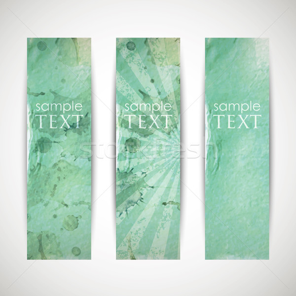 Ingesteld azuur banners grunge karton textuur Stockfoto © maximmmmum