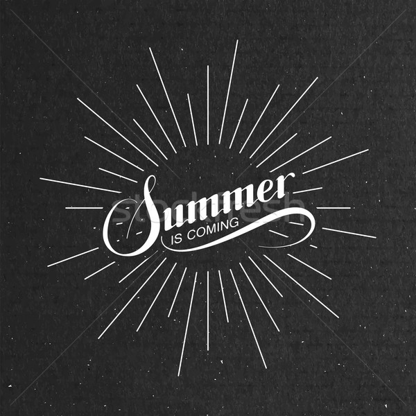 Summer retro label with light rays Stock photo © maximmmmum