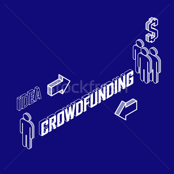 Stock photo: Infographic crowdfunding concept with isometric icons. Business concept 