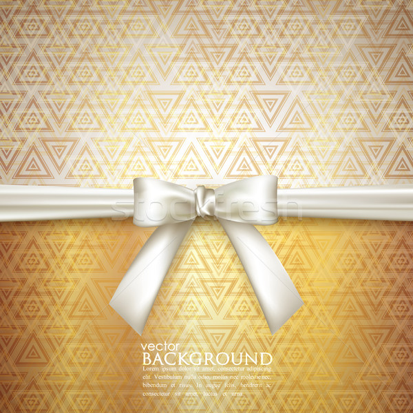 golden background with white bow  Stock photo © maximmmmum