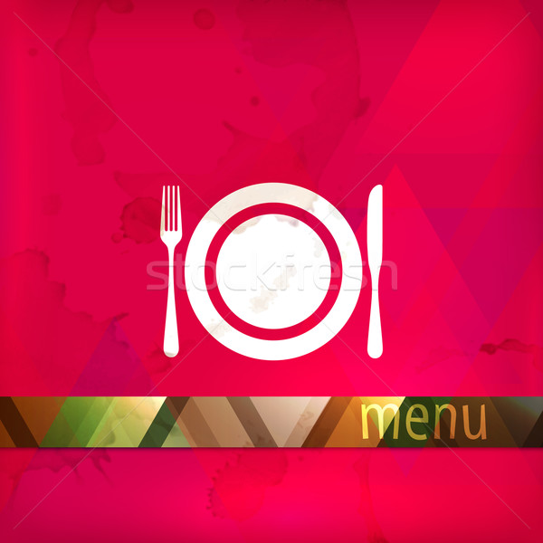 Restaurant menu design plaque fourche couteau [[stock_photo]] © maximmmmum