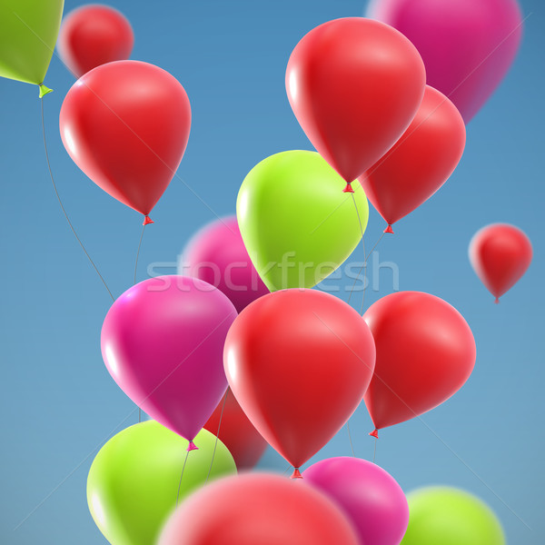 Ilustración vuelo realista globos vector Foto stock © maximmmmum
