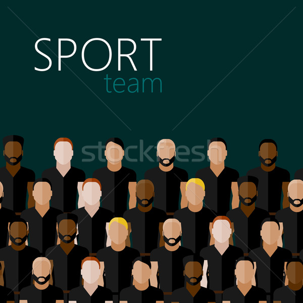 vector flat illustration with men group or community wearing sport uniform. sport team  Stock photo © maximmmmum