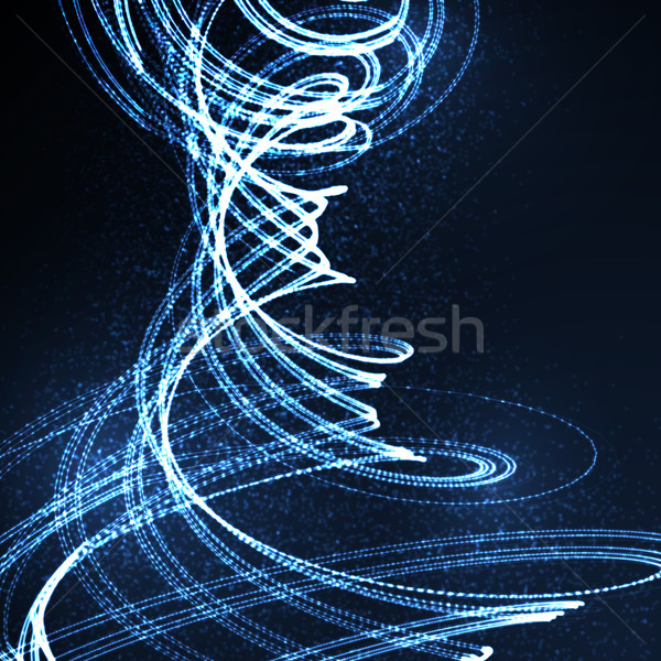 3D illuminated distorted helix shapes Stock photo © maximmmmum