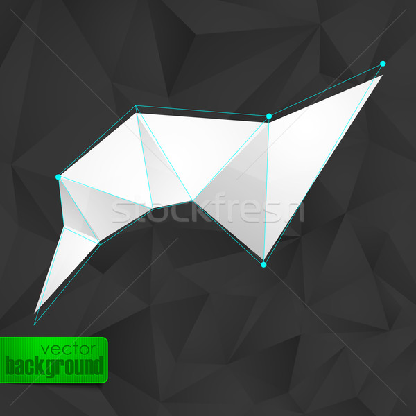abstract background with black triangles and a white banner Stock photo © maximmmmum
