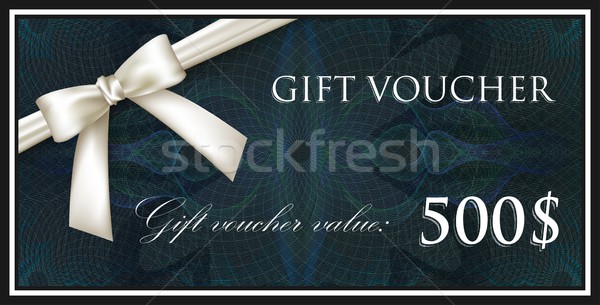 vector template design of gift voucher or certificate with guilloche pattern (watermarks) and white  Stock photo © maximmmmum
