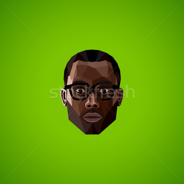 illustration with an african male face in polygonal style  Stock photo © maximmmmum