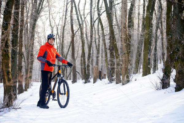 Dağ bisiklet iz güzel kış Stok fotoğraf © maxpro