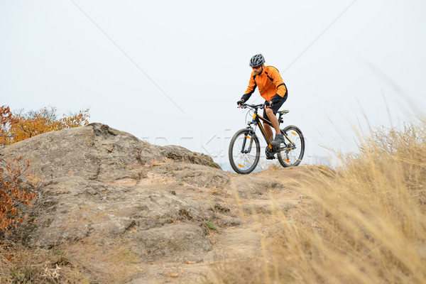 Foto d'archivio: Ciclista · equitazione · bike · bella · autunno · montagna