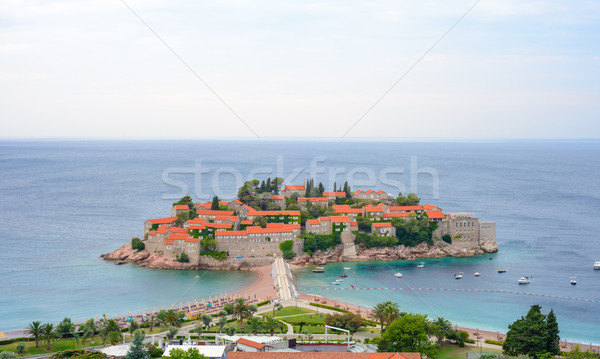 Beautiful Island and Luxury Resort Sveti Stefan, Montenegro. Balkans, Adriatic sea, Europe. Stock photo © maxpro
