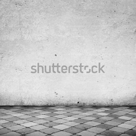 Stock photo: Empty White Room with Copy Space and Tile Floor