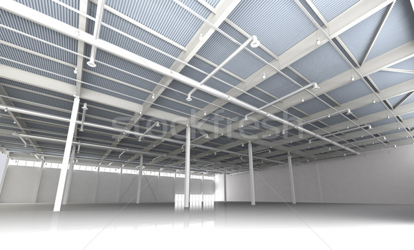 New Modern Empty Storehouse. Huge Light Storehouse Stock photo © maxpro