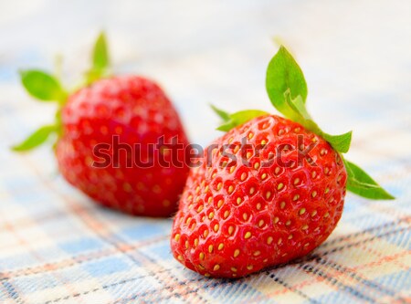 Fresh Sweet Strawberries on the Table Cloth Stock photo © maxpro