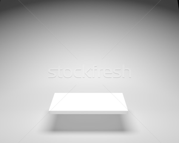 Empty white shelve on grey background in bright illumination Stock photo © maxpro