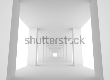 Empty White Tunnel with Bright Light at the End Stock photo © maxpro