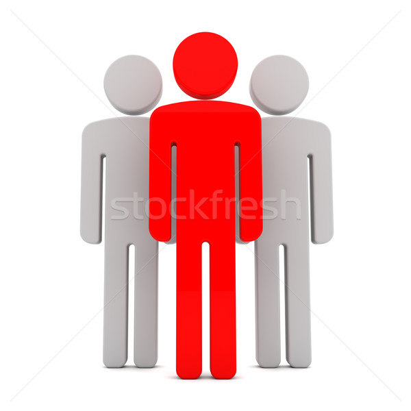 Teem of Three Human Figures Standing Together on the White Stock photo © maxpro