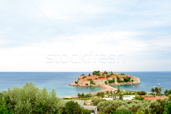 Beautiful Island and Luxury Resort Sveti Stefan, Montenegro. Balkans, Adriatic sea, Europe. Stock photo © maxpro