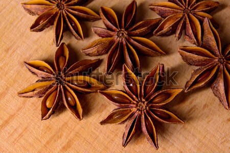 Star Anise on the Wooden Background Stock photo © maxpro