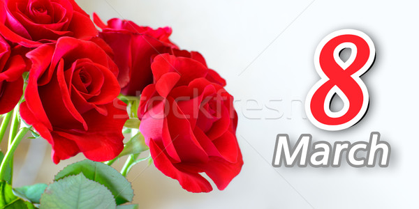 Bouquet belle roses rouges lumière carte de vœux Photo stock © maxpro