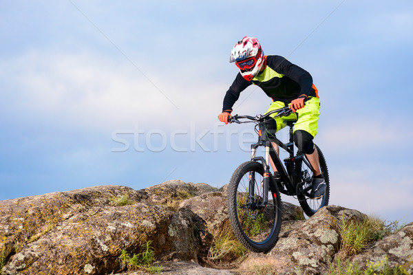 Foto stock: Profesional · ciclista · equitación · moto · superior · rock