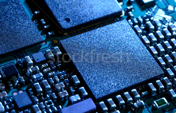 Close up Image of Electronic Circuit Board with Processor Stock photo © maxpro