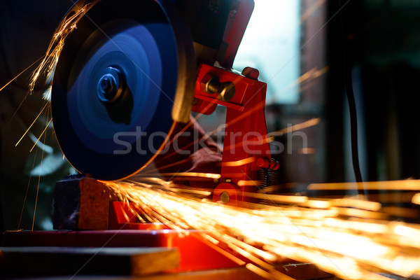 Elactric Grinder Cutting Metal with Bright Sparks Stock photo © maxpro
