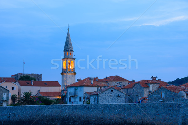 Mistery Evening in Old Town of Budva. Montenegro, Balkans, Europe. Stock photo © maxpro