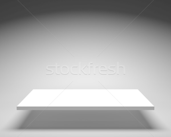 Empty white shelve on grey background in bright illumination Stock photo © maxpro