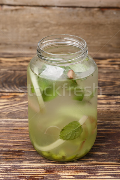 Rhabarber Limonade mint Wasser gesunde Ernährung Stock foto © maxsol7