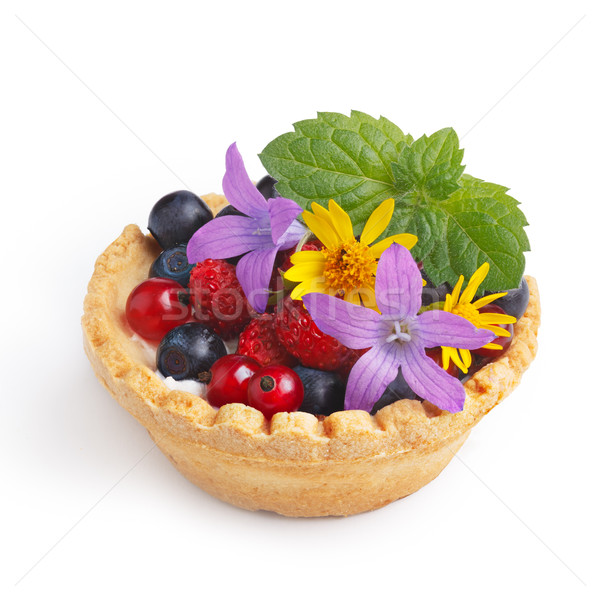 Dessert with wild berries Stock photo © maxsol7