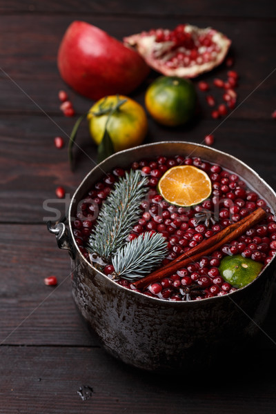 Mandarijn- wijn granaatappel rustiek Stockfoto © maxsol7
