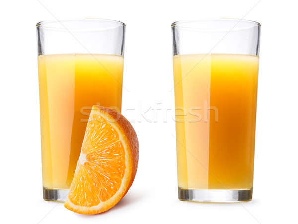 Gafas frescos jugo de naranja dos uno vidrio Foto stock © maxsol7