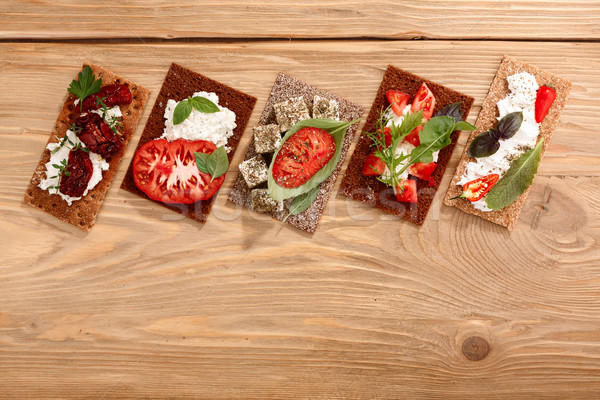 Stock photo: Crispbread open-faced sandwiches