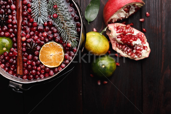 Cranberry mandarin mulled wine Stock photo © maxsol7