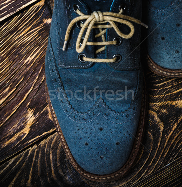 Azul zapatos piso macro Foto stock © maxsol7