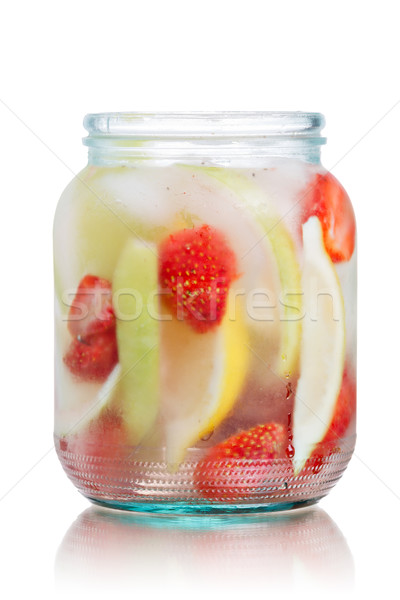 Water glas jar aardbei Stockfoto © maxsol7