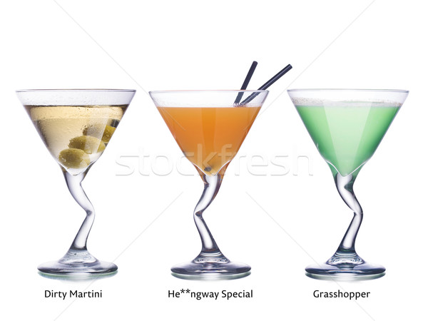 Koktélok martini szemüveg gyűjtemény népszerű klasszikus Stock fotó © maxsol7