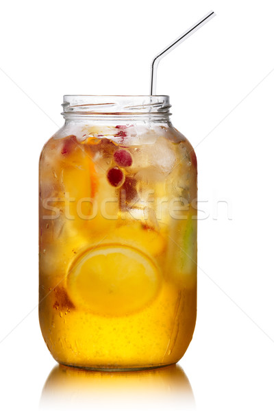 Napój bezalkoholowy jar szkła domowej roboty sok jabłkowy Zdjęcia stock © maxsol7