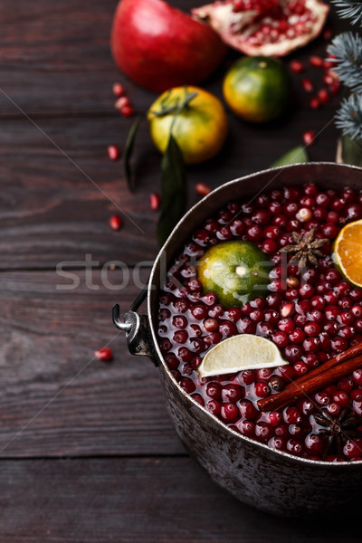 Cranberry mandarin mulled wine Stock photo © maxsol7