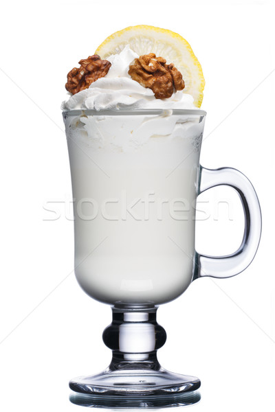 Melk cocktail glas ingericht walnoot Stockfoto © maxsol7