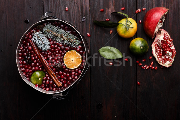 Cranberry mandarin mulled wine Stock photo © maxsol7