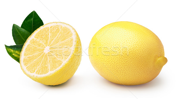 Stock photo: Whole and halved lemons