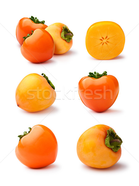 Persimmons isolated set Stock photo © maxsol7