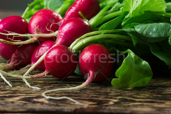 Bos vers radijs houten tafel tabel land Stockfoto © maxsol7