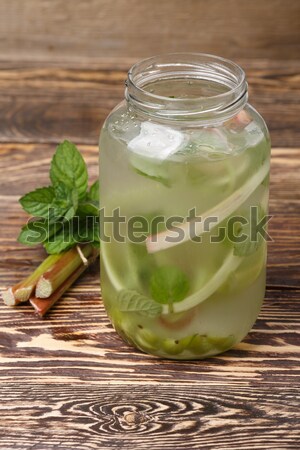 Foto stock: Ruibarbo · limonada · de · água · alimentação · saudável