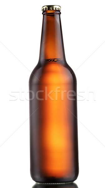 Karanlık tok kahverengi şişe bira Stok fotoğraf © maxsol7