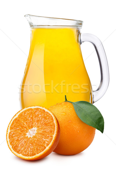 Suco de laranja jarro laranjas separado inteiro Foto stock © maxsol7